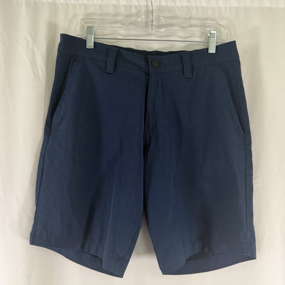 Banana Republic Tech Shorts Men's 32 Navy Blue Chino 9" Inseam Lightweight